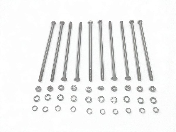 KIT 10 PARAFUSOS MEIA ROSCA PARCIAL SEXTAVADO INOX M6*150mm