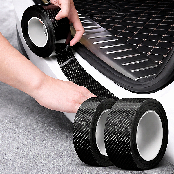 FITA ADESIVA FIBRA CARBONO 3D AUTOMOTIVO 10CMX3M SOLEIRA