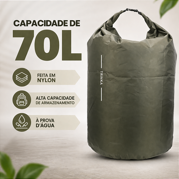 Bolsa  Saco Estanque Impermeavel 70L Nylon Camping Viagem