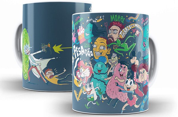 Caneca Rick And Morty + Porta Copo de Brinde