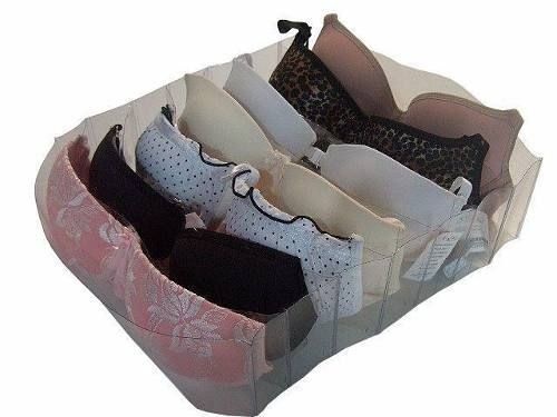 Organizador de sutiãs para gavetas em Pvc Transparente