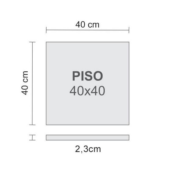 Piso Cimentício  - Linha Travertino  = 40 x 40 x 2,3 cm
