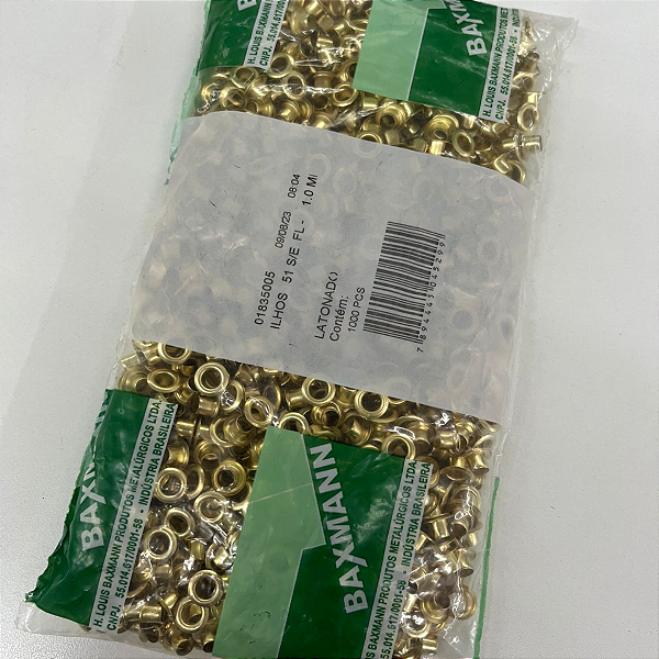 ILHOS DOURADO BAXMANN 51 / PCTE 1.000 UNIDADE