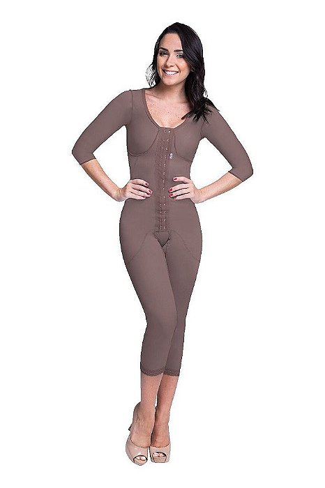 Cinta Modeladora Macaquinho Perna Longa com Mangas Biobela Premium 16342