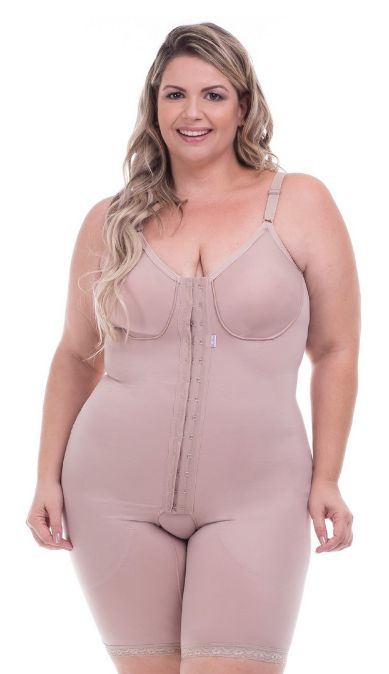 MODELADOR SHORT COM ALÇA FECHO FRONTAL- PLUS SIZE