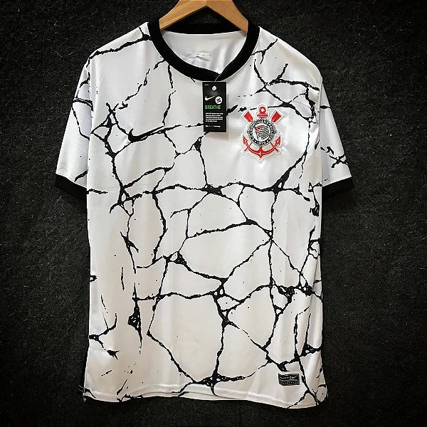 Camisa Corinthians Branca Rajada 2021 Masculina