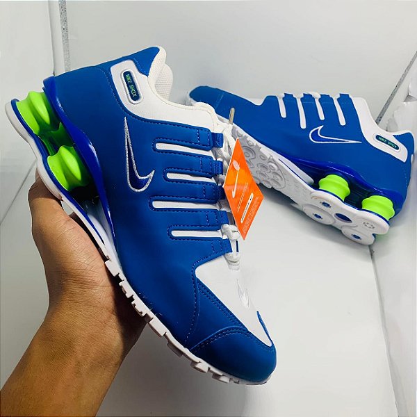 nike shox branco com verde limão