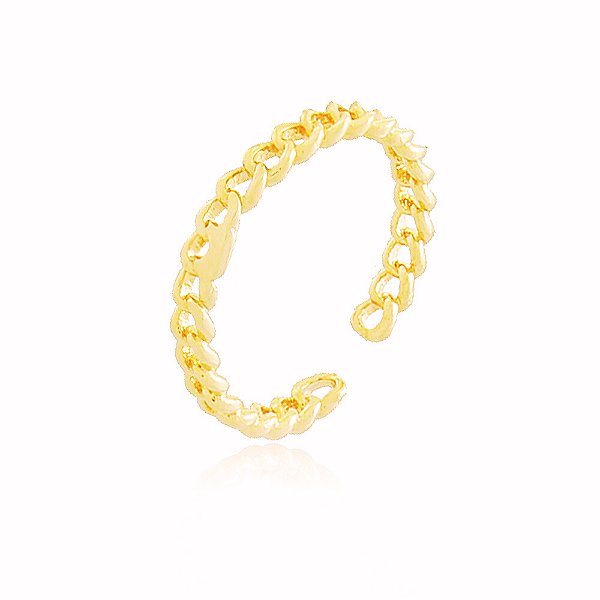 Anel Elo Corrente Banho Ouro Quebec 18k