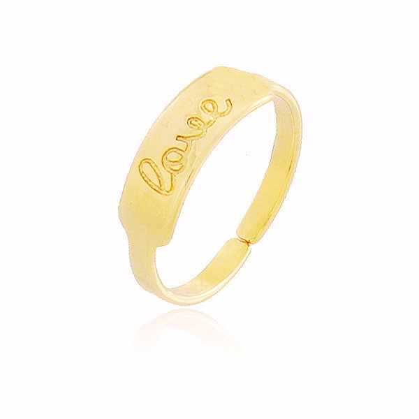 Anel Infantil Love Banho Ouro Quebec 18k