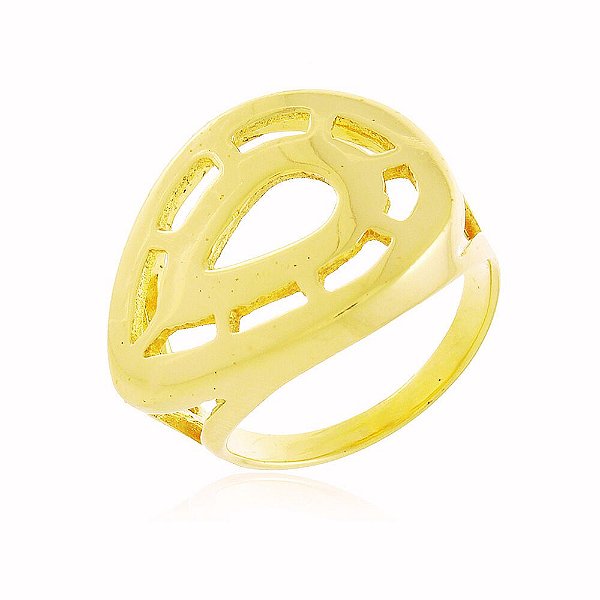 Anel Multifuros Banho Ouro Quebec 18k
