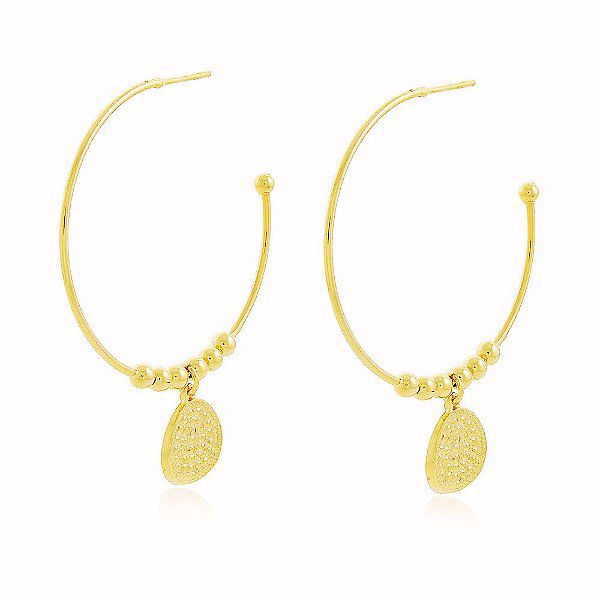Brinco Argolas Banho Ouro Quebec 18k