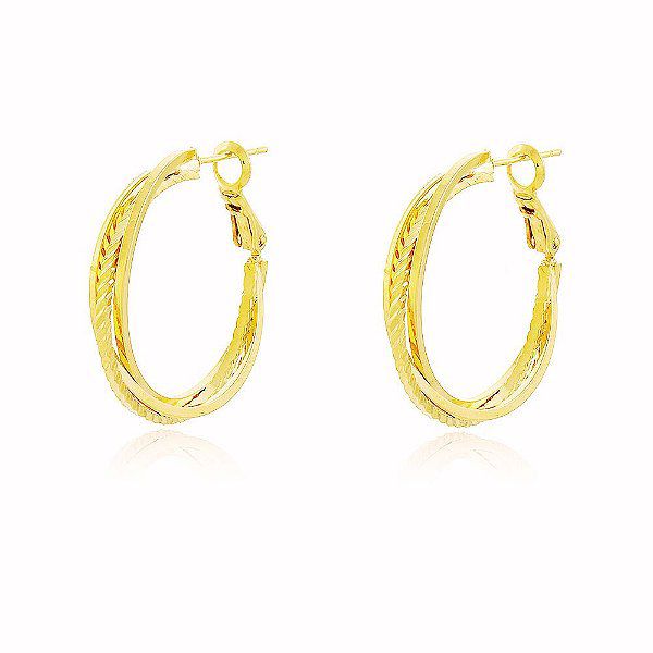 Brinco Argolas Banho Ouro Quebec 18k