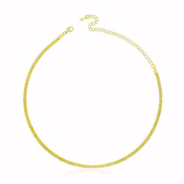 Colar Choker Nill Banho Ouro 18k Fecho Inglês