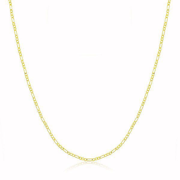 Colar Fígaro Banho Ouro Quebec 18k Fecho Lagosta