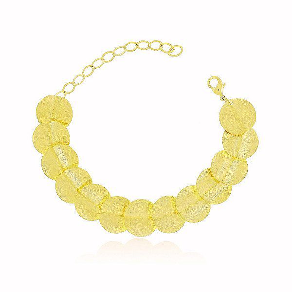 Pulseira Pétalas Banho Ouro 18k Fecho Inglês