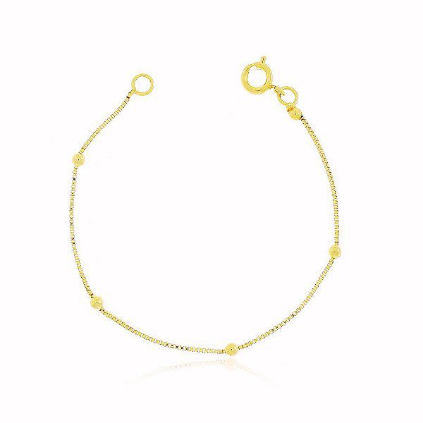 Pulseira Veneziana Banho Ouro 18k Fecho Boia