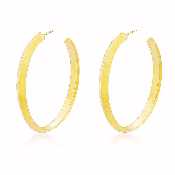 Brinco Argola Oval Banho Ouro Quebec 18k