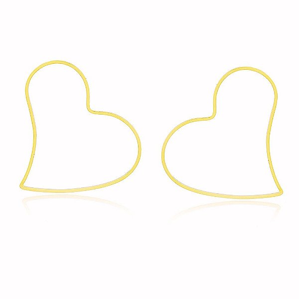 Brinco Coração Banho Ouro Quebec 18k