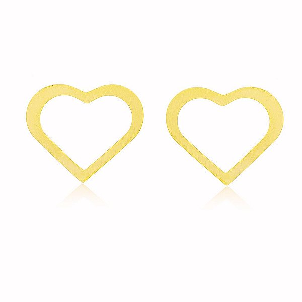 Brinco Coração Banho Ouro Quebec 18k