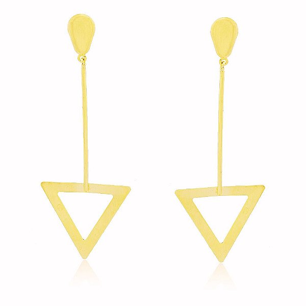 Brinco Longo Triangulo Banho Ouro Quebec 18k