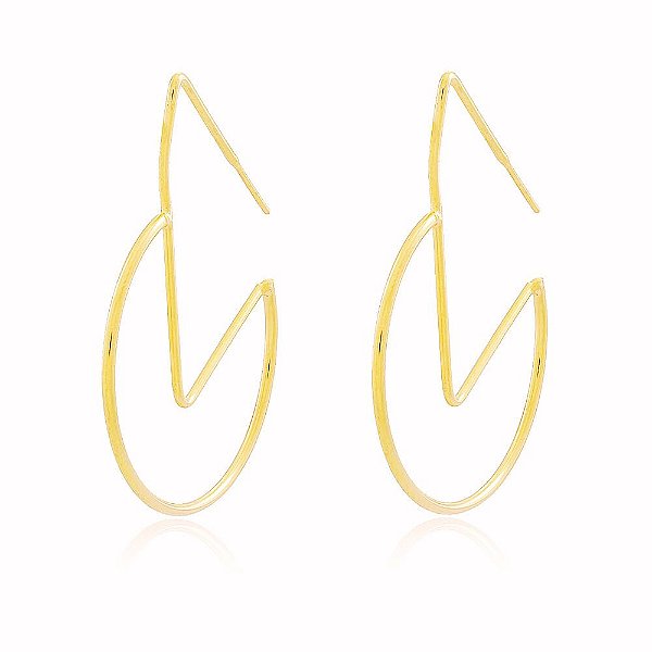 Brinco Meia Lua Banho Ouro Quebec 18k