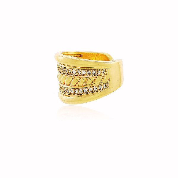 Brinco Piercing de Orelha Coroa Zircônia Banho Ouro Quebec 18k