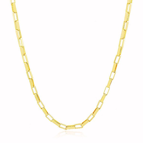 Colar Elo Maciça Banho Ouro Quebec 18k Fecho Trava