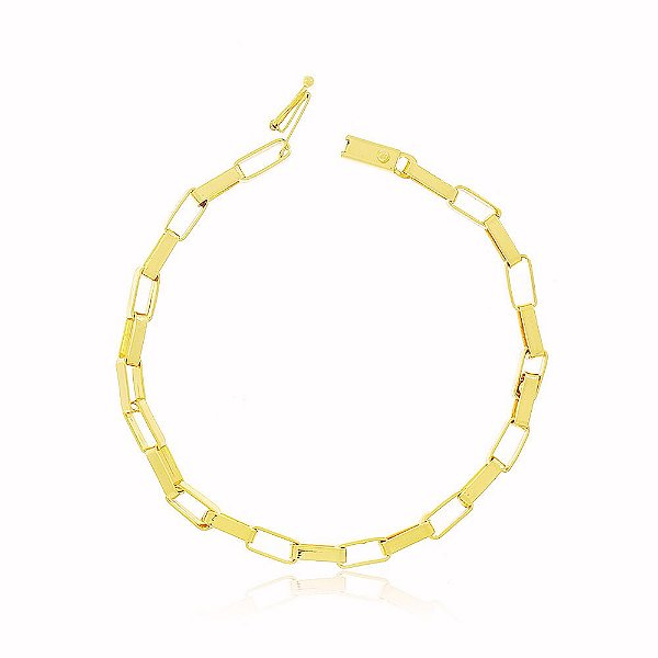 Pulseira Banho Ouro Quebec 18k Fecho Trava