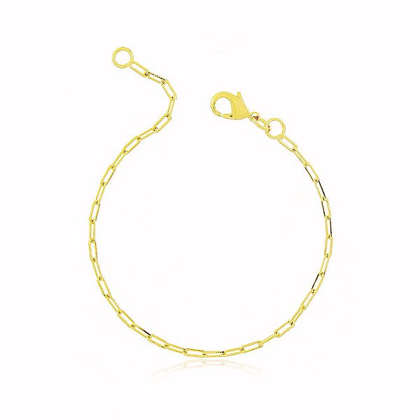 Pulseira Infantil Banho Ouro Quebec 18k Fecho Lagosta