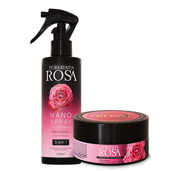 Kit Tormenta Rosa Nano Spray Lipotérmico 200ml 5 em 1 e Creme 150g