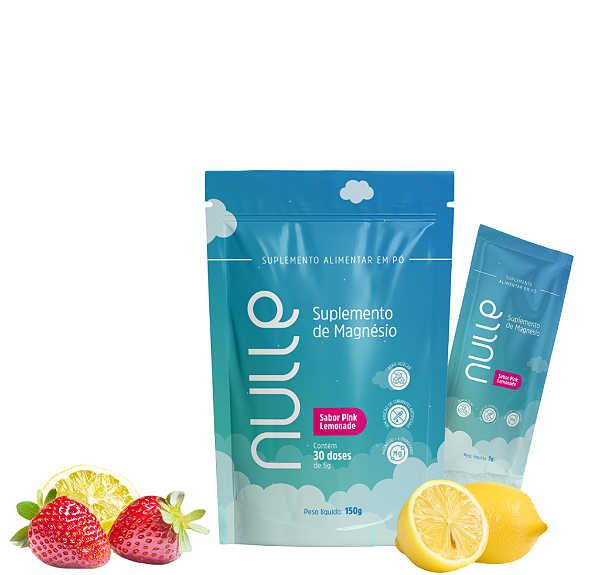 Magnésio Nulle em Pó 30 Doses Sabor Pink Lemonade