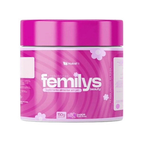 Probiótico Femilys Beauty Suplemento Alimentar Em Pó 150g Sabor Tutti-Frutti