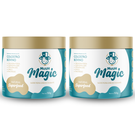 Magic Muuh - 2 potes - Suplemento Alimentar Em Pó 150g Sabor Pink Lemonade