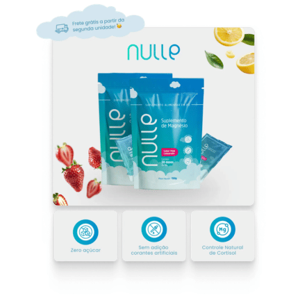 Magnésio Nulle em Pó - 02 POUCHES com 30 Doses Sabor Pink Lemonade