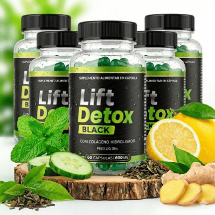 LIFT DETOX BLACK - PAGUE 3 LEVE 5 POTES - 300 cápsulas