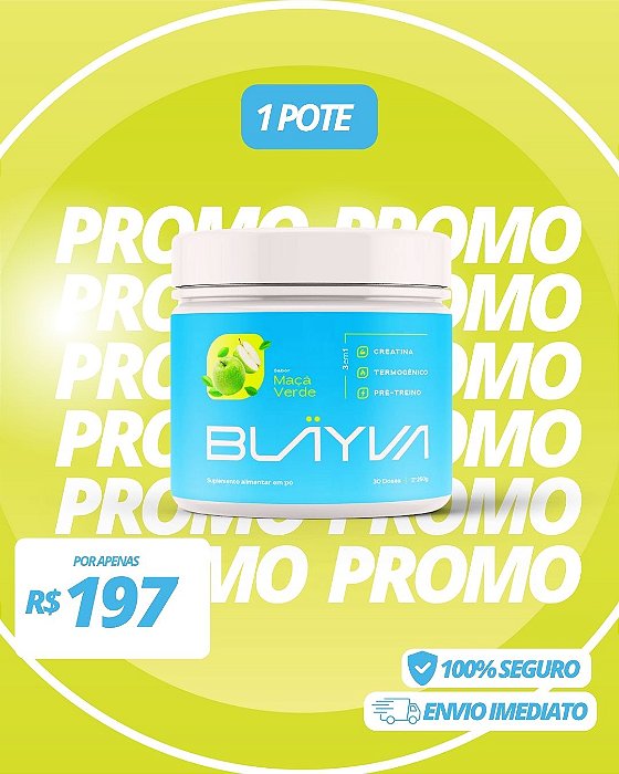 Blayva CREATINA ATIVADA - 1 Pote - Maçã Verde