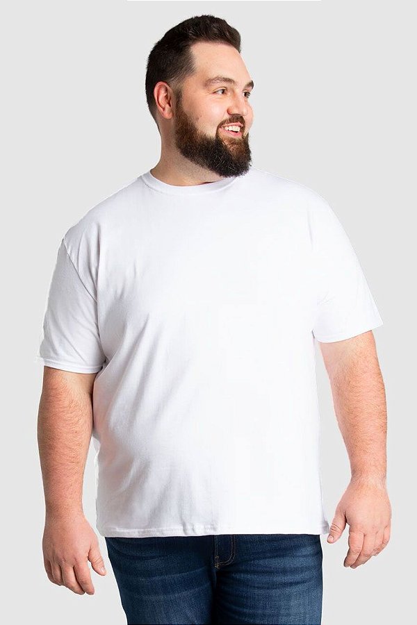 Camiseta Plus Size Algodão Branco