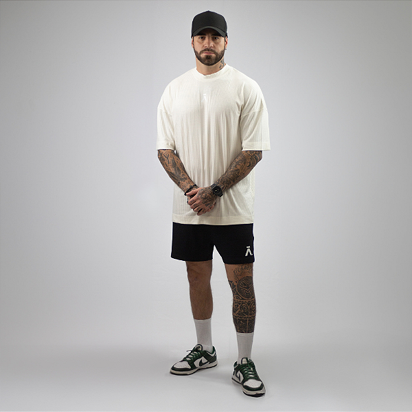 CAMISETA OVER OFFWHTE CANELADA