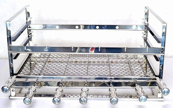 Churrasqueira Inox 430 5 Esptos Cab Alum Grelha 70x50x35