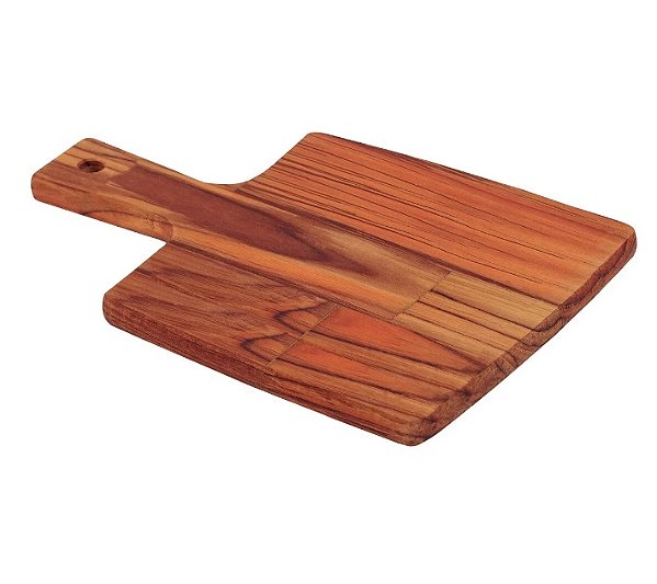 Tábua Retangular Tramontina Kitchen em Madeira Teca com Cabo 28x19,5 cm