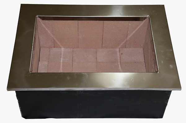 Braseiro Caixa Duplo em aço Carbono 70x45 com borda de Inox