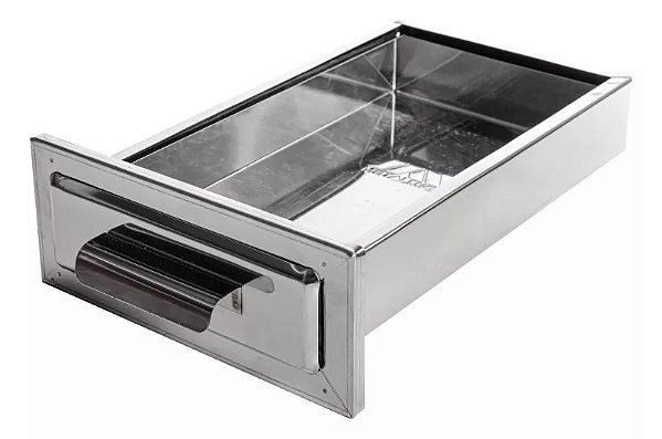 Gaveta Inox 430 - 21x38 Para Churrasqueira Alvenaria