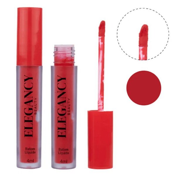 Batom Líquido Efeito Matte Elegancy Miss Rôse - Cor Rubi