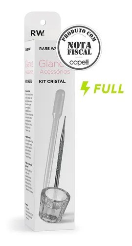 Glance Kit Cristal (palito+pipeta+pote) Aplicação Henna Sobrancelha