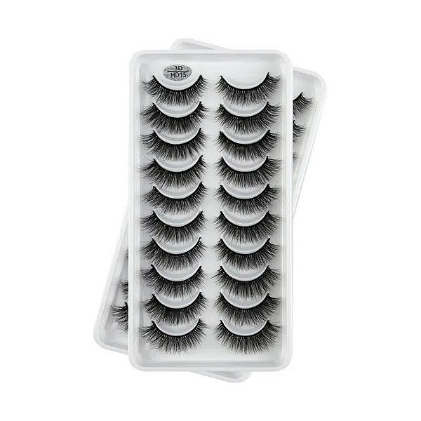 Caixa de Cílios 10 pares 3D HD15