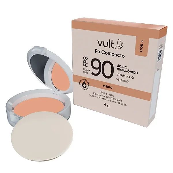 Pó Compacto Facial FPS 90 -Vult