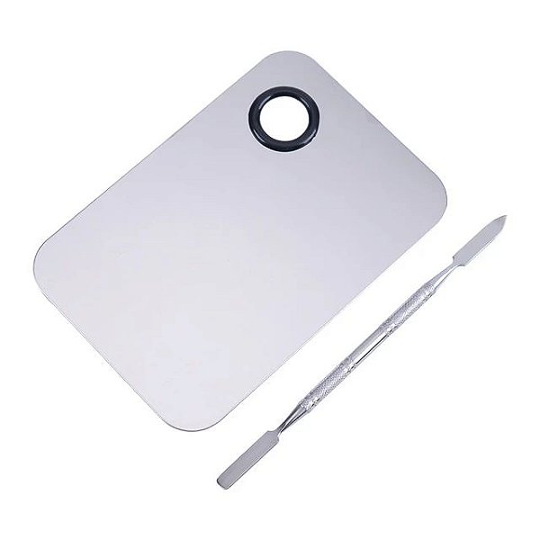 Placa Lisa com Espátula Aço Inox