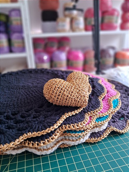 Chaveiro de Coração Amigurumi