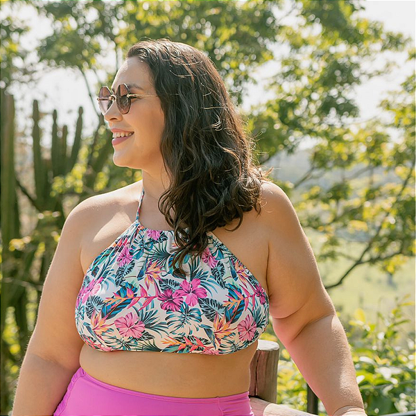 Biquíni Cropped Plus Size Estampado Raissa Com Bojo