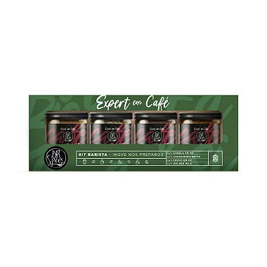 Kit Barista Expert em Café Caixa com 4 Mini Potes BR Spices 64G - BR Spices  - Loja Online